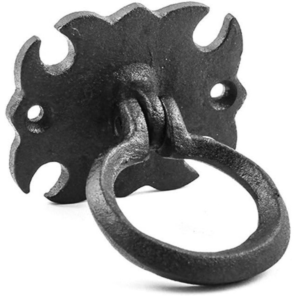 Renovators Supply Wrought Iron Cabinet Handles 3 in Black Drawer Pulls 6 Pack - Picture 2 of 9
